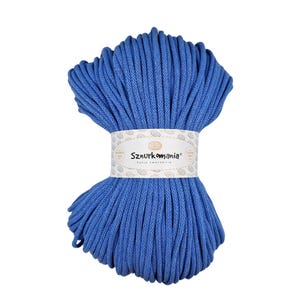 Cordón de algodón trenzado azul de 5 mm: Cuerda de macramé de 100 m