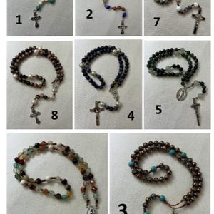 Small glass and stone bead Rosaries, lightweight and durable | Catholic Rosary | Catholic Gift