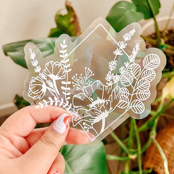 Floral Suncatcher Sticker | Window Decal | Rainbow Maker