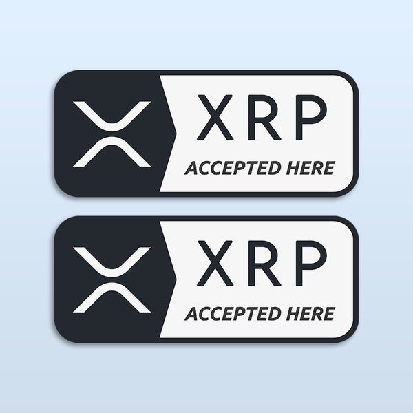 XRP Accepted Here Sticker x2 | Cryptocurrency Merch | Crypto Payment Trader Gift