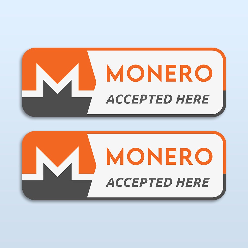 Monero Accepted Here Sticker X2 | XMR Cryptocurrency Merch | Crypto Payment  Trader Gift - Etsy