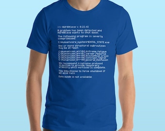 Blue Screen of Death Shirt / Funny Geek Gift / PC Gamer Top