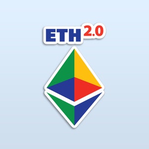 Ethereum 2.0 Nintendo Parody Sticker | Retro Crypto HODLer Trader Gift | Ethereum ETH Cryptocurrency Merch
