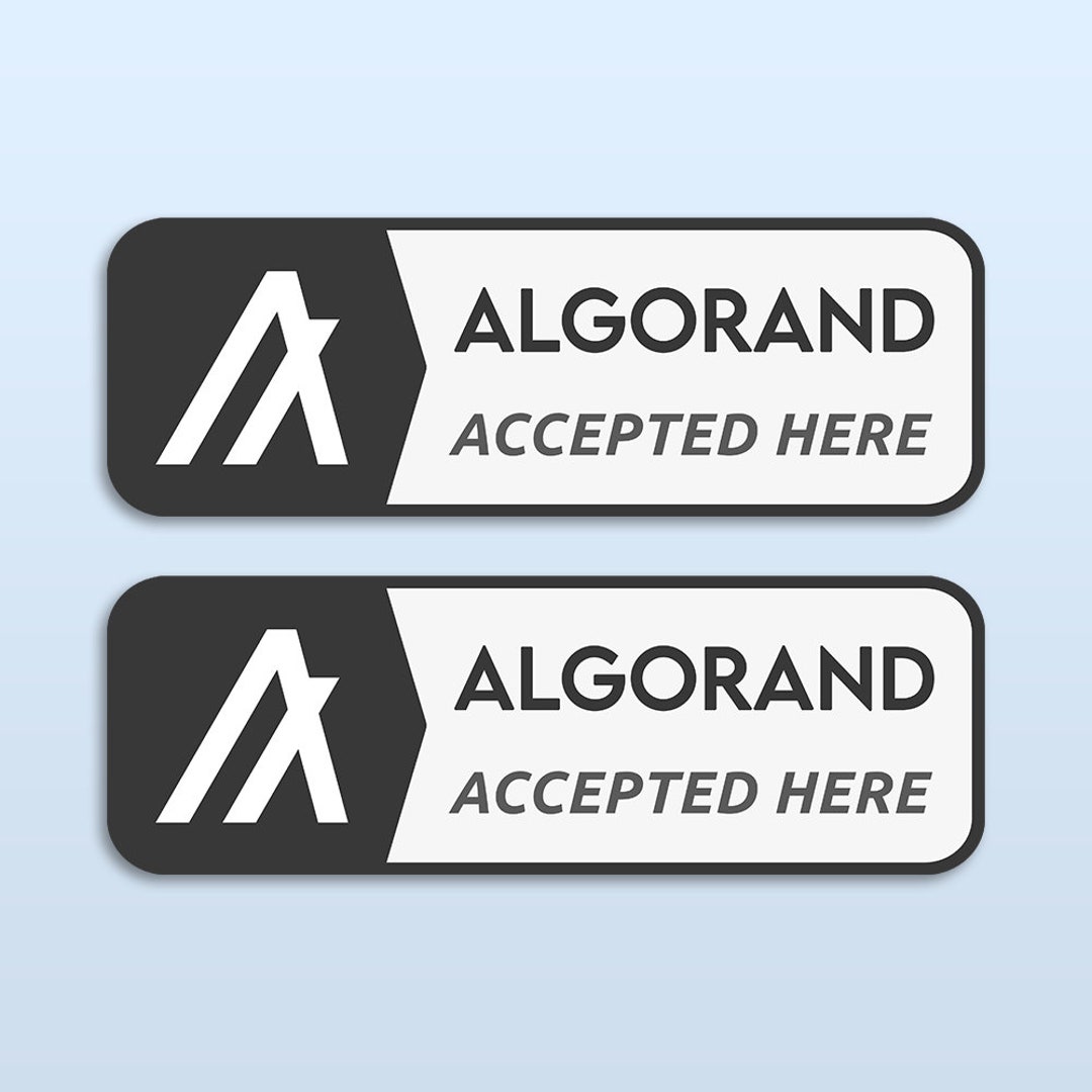 Algorand Accepted Here Sticker X2 | ALGO Cryptocurrency Merch | Crypto  Payment Trader Gift - Etsy