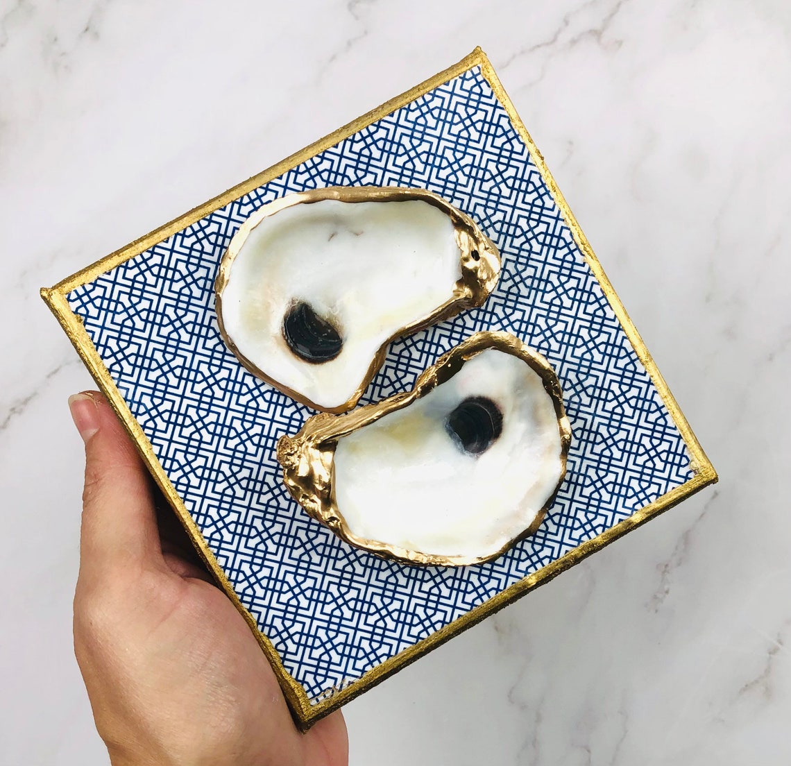 5x5 Decoupage Oyster Art Wall Art Oyster Shell Hostess Etsy