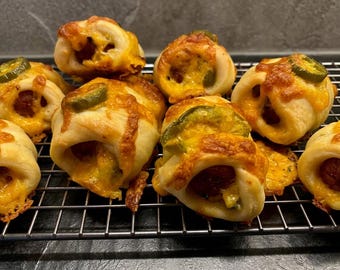 24 Kolaches w/ Sausage, Jalapeno, & Cheddar Cheese Fresh-Baked and Homemade
