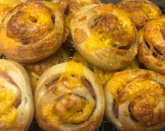 12 Kolaches w/ Ham & Cheddar Cheese Homemade Fresh-Baked