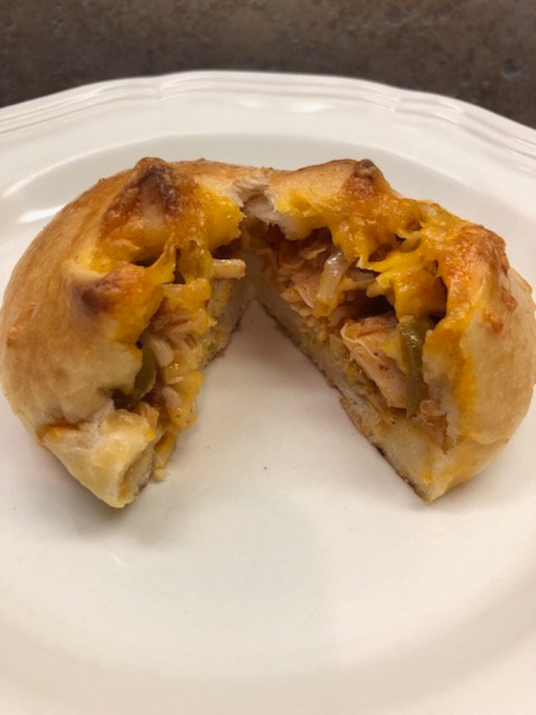 6 Enchilada Kolaches W/pepper, Cheese, Grilled Chicken, Tomatoes, Fresh