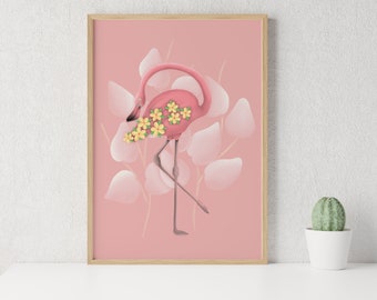 Rosa Flamingo Kunstdruck