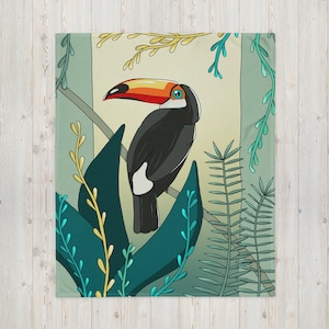 Toucan Jungle Throw Blanket, Soft Decorative Blanket