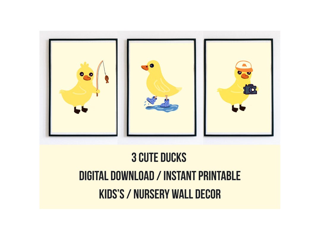 Duck Nursery Art Prints | Playful Kids Room Decor (digital Download) - Etsy