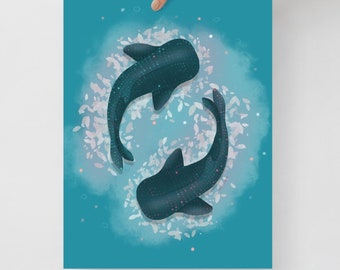 Two Whale Sharks Fine Art Print