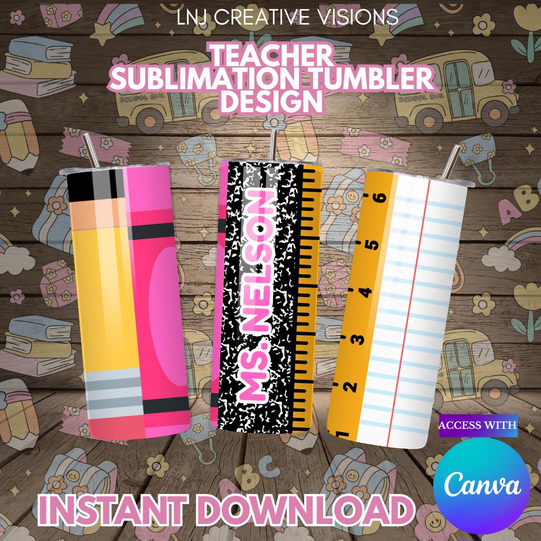 Lehrer Anerkennung Sublimation Tumbler Template Design
