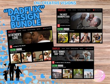 Father's Day NETLIX Design Bundle EDITABLE with CANVA Dadflix