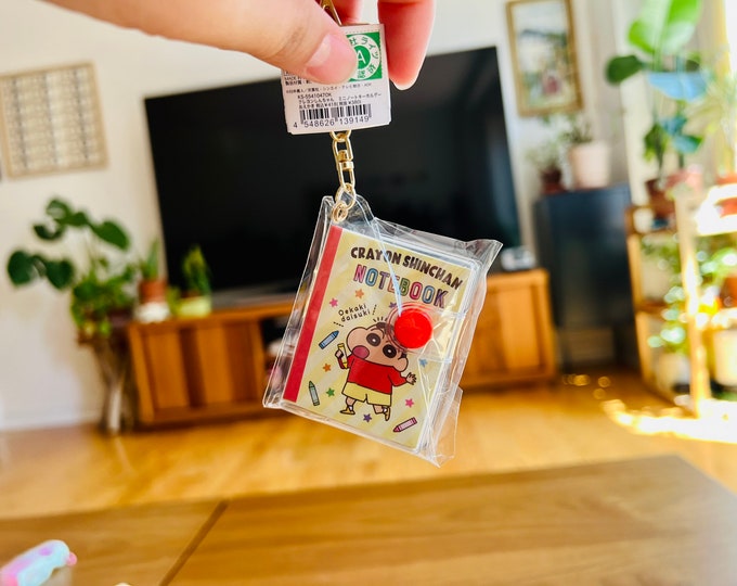SUPER CUTE SHINCHAN keychain | mini notebook | anime | Japanese toy