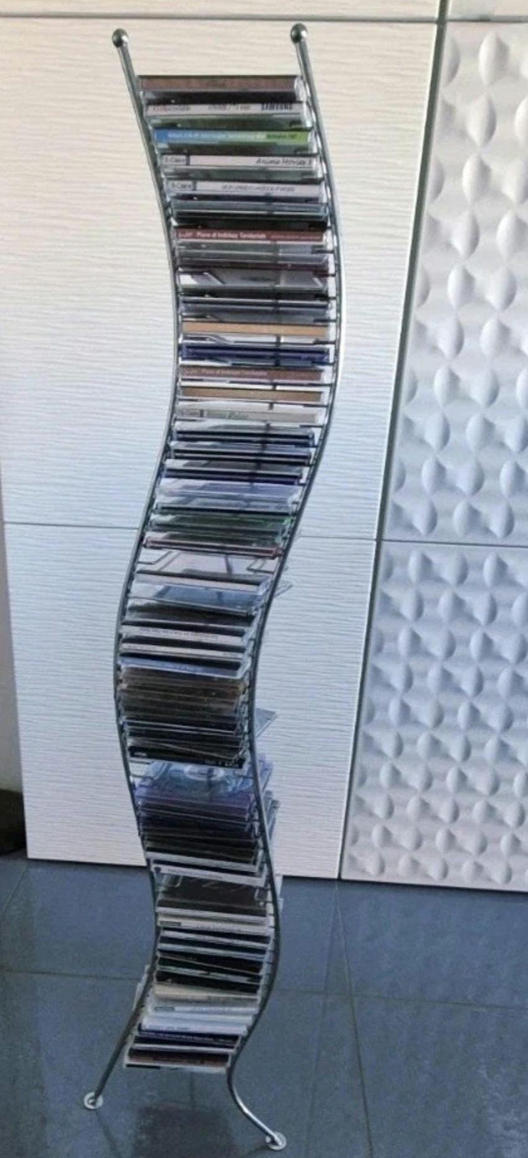 Onda Chromed Metal CD DVD Rack Stand Column 60 Places (120 If Slim ...
