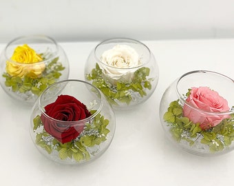 Forever Preserved Rose Glass Dome: Eternal Floral Arrangement