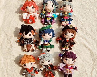 Custom Genshin Impact Plushies Doll Amigurumi Chibi Style, Genshin Plush, Genshin Crochet, Genshin Plushies, Genshin Doll,Zhongli Xiao Venti