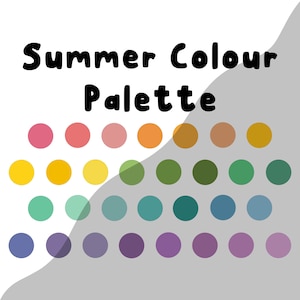 Summer Colour Palette for Procreate | iPad, Digital colours, Procreate colour swatches, Palette swatches, Procreate palette, Summer Colours