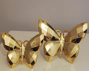 Gold Color 2 Butterfly Set,mother's day gift, Butterfly Objects, Shelf Decor, Living Room Accessories,