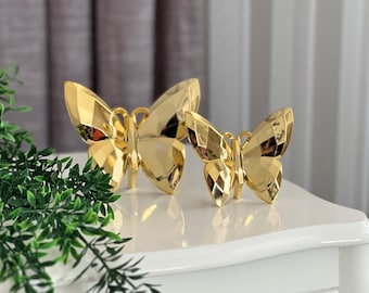 Broche Papillon Vintage En Émail & Strass Tons D'Automne - Bijou Rétro En Excellent État