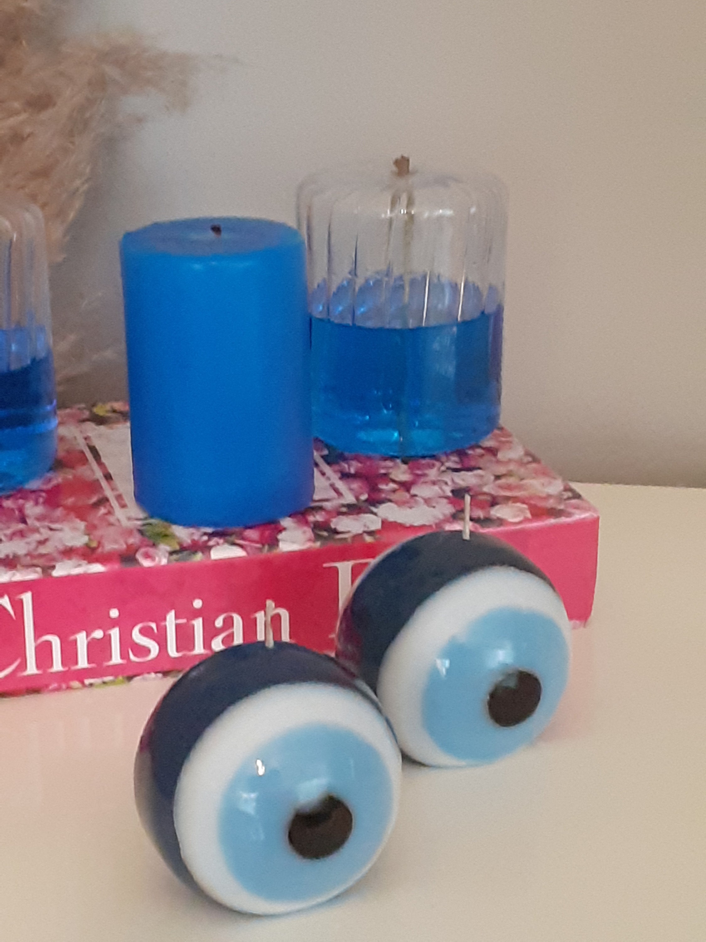 Buy Evil Eye Candle, Blue Globe Evil Eye Candle, Evil Eye Home