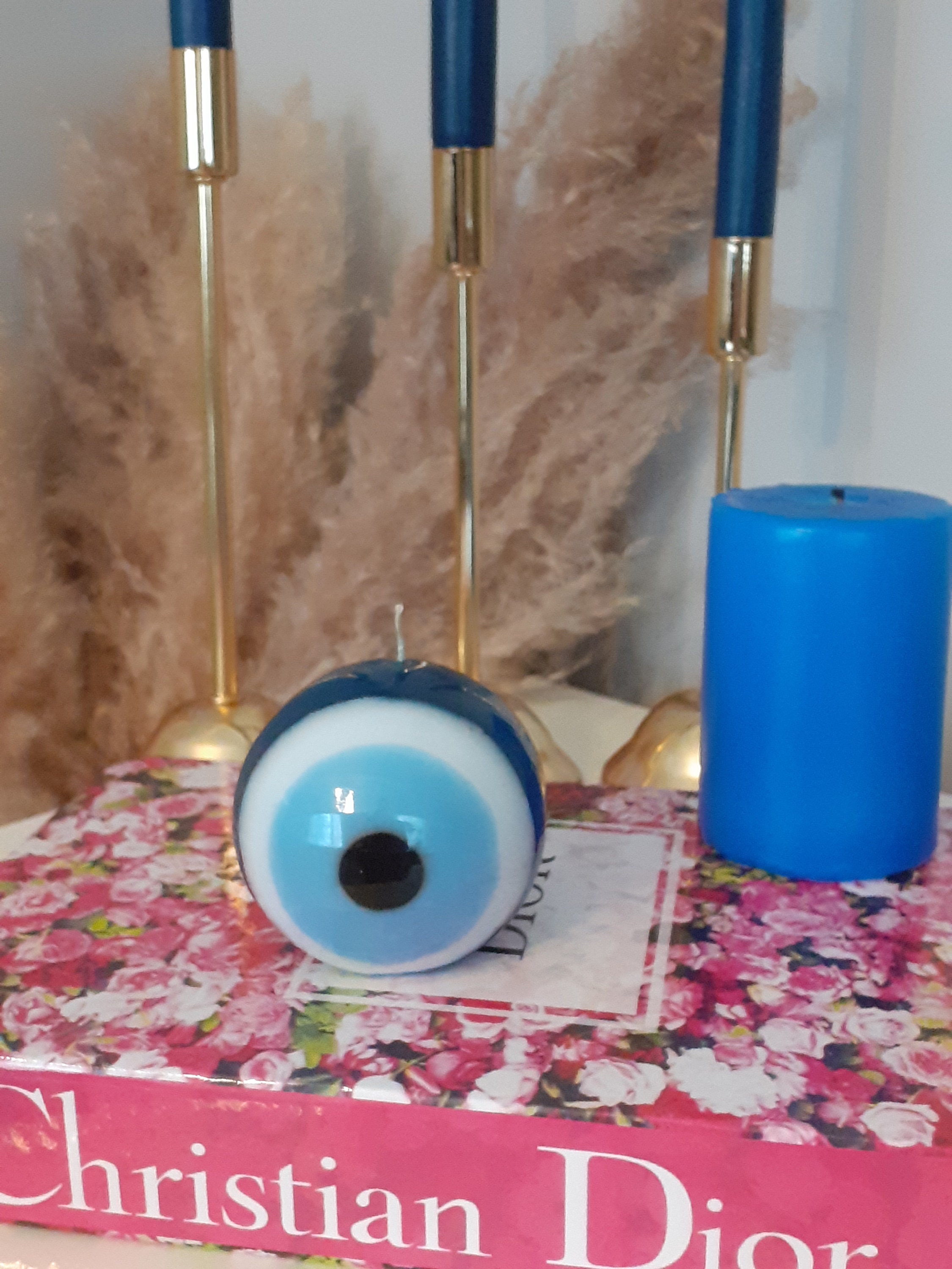 Buy Evil Eye Candle, Blue Globe Evil Eye Candle, Evil Eye Home
