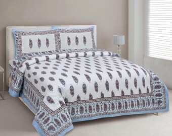 Multi NIKHILAM Cotton Rajasthani Jaipuri Print Twin size Bedsheet 156 TC -1GL Multi NIKHILAM Cotton Rajasthani Jaipuri Print Twin size Bedsheet 156 TC -1GL