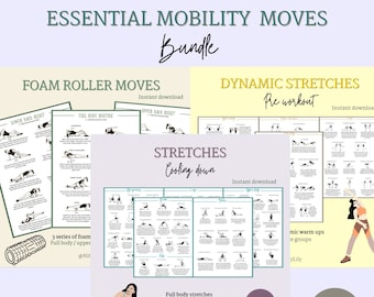 Mobility Bundle - Foam roller moves - Cool down stretches - Dynamic stretches - Pre Workout - Post Workout - Range of motion - Flexibility