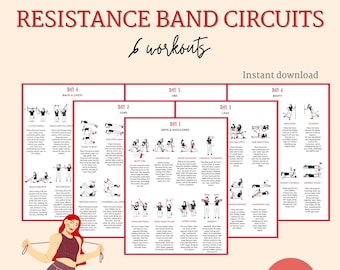 Weerstandsbandcircuits - thuistrainingen - alleen banden - krachttraining - fitnessprogramma - digitale download - weerstandstraining - sportschool