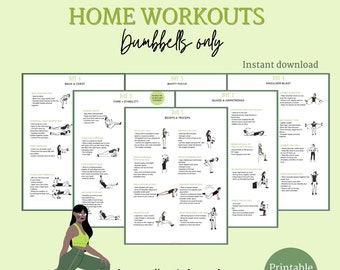 Home Workout Plan - Dumbbells Only - Strength Training - Fitness Program - Workout From Home -Digital Download - Weight Training - Gym Guide