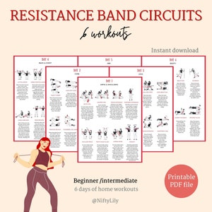 Resistance band circuits - home workouts - Bands only - Strength Training - Fitness Program -Digital Download - Resistance Training - Gym