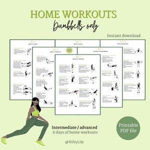 Home Workout Plan - Dumbbells Only - Strength Training - Fitness Program - Workout From Home -Digital Download - Weight Training - Gym Guide