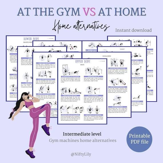 Gym vs Home Exercise Guide: 55+ Workout Alternatives (PDF Download)