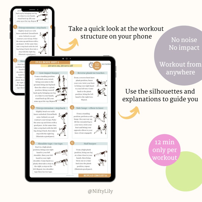 HIIT Apartment Friendly Workout Bundle Bodyweight Gym High Intensity