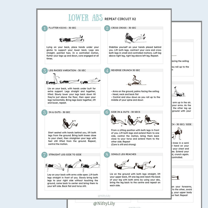 Ab Workouts Abs Circuits No Equipment Home Workout Apartment Friendly Bodyweight Gym Printable