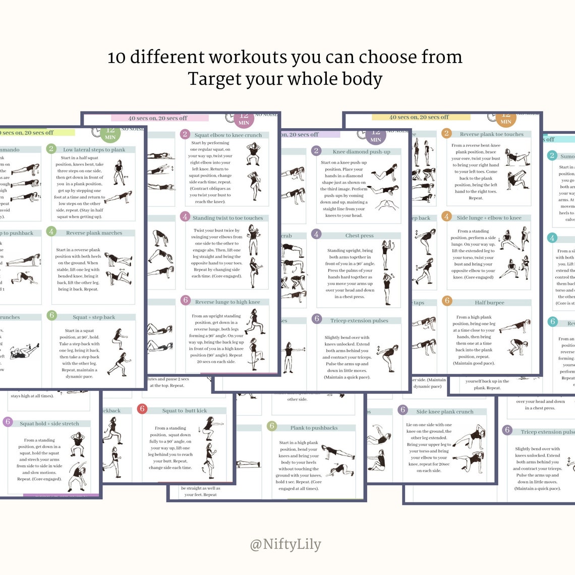 HIIT Apartment Friendly Workout Bundle Bodyweight Gym High Intensity