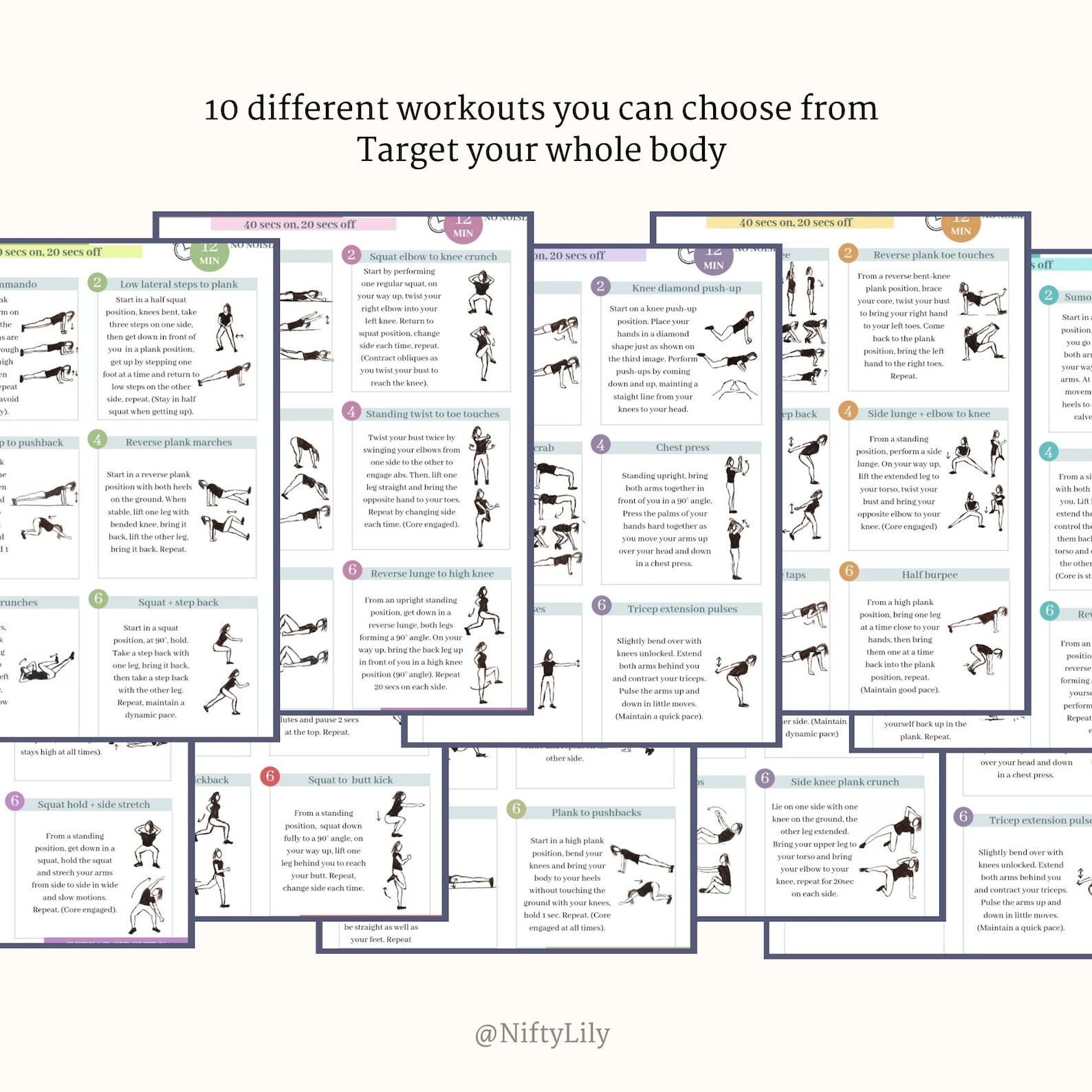 HIIT Apartment Friendly Workout Bundle Bodyweight Gym High