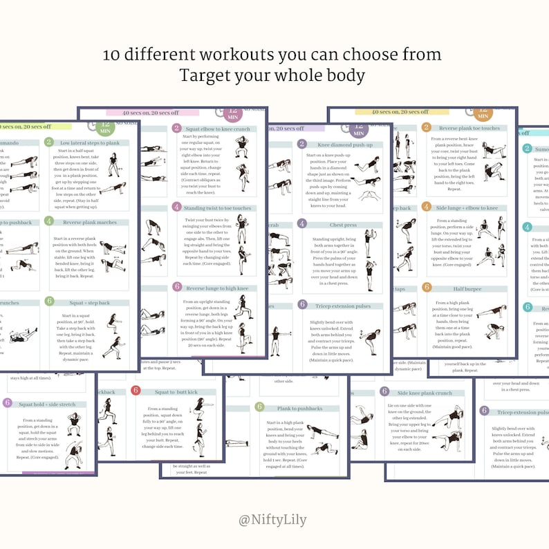 HIIT Apartment Friendly Workout Bundle Bodyweight Gym High Intensity