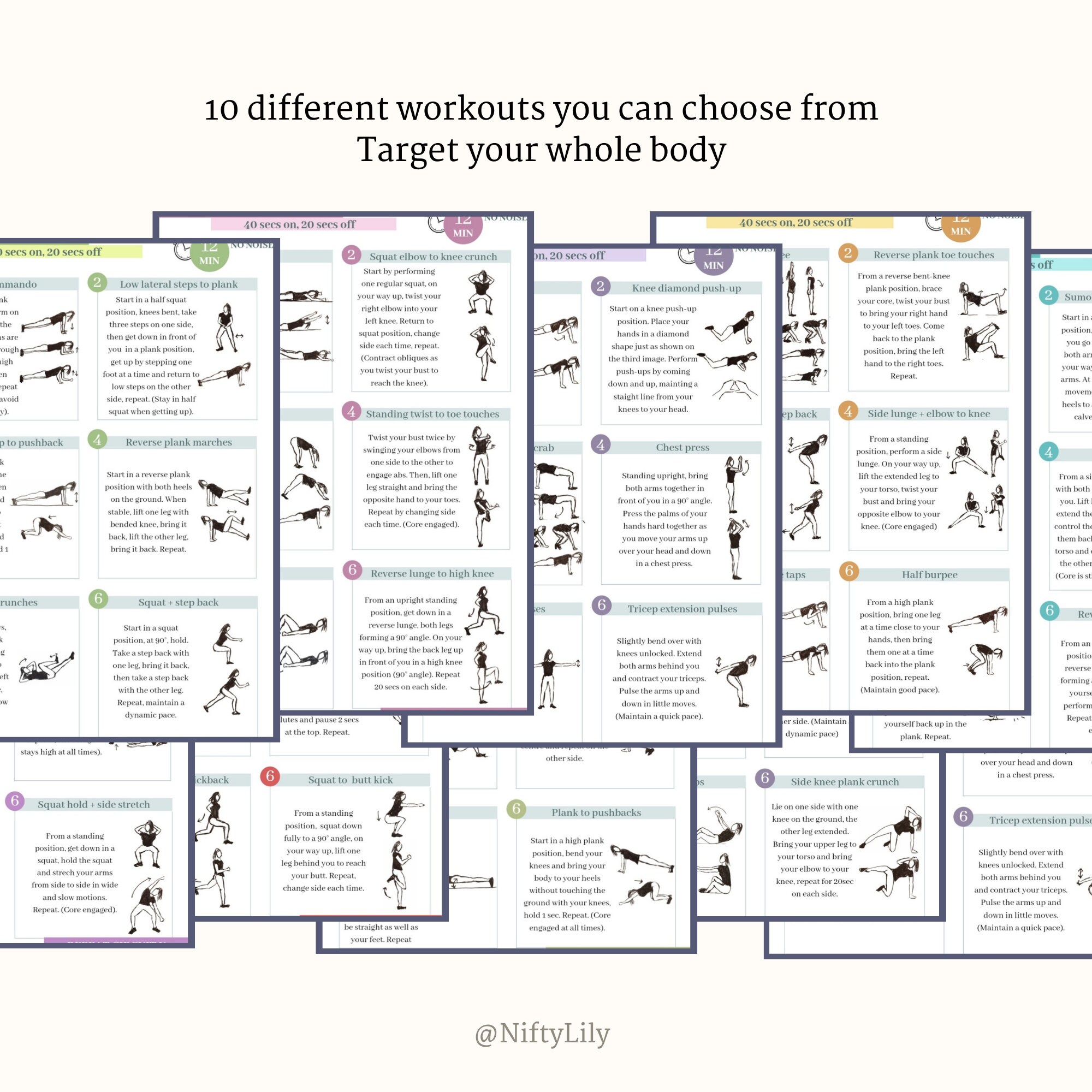 HIIT Apartment Friendly Workout Bundle Bodyweight Gym High Intensity