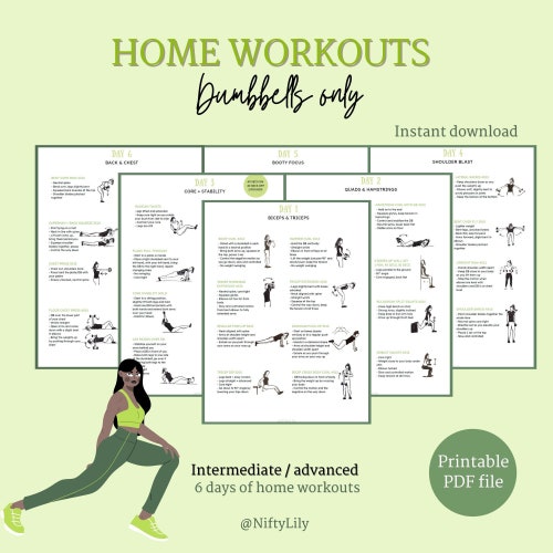 Home Workout Plan Dumbbells Only Strength Training Etsy Home Workout Plan Dumbbells Only Strength Training Etsy