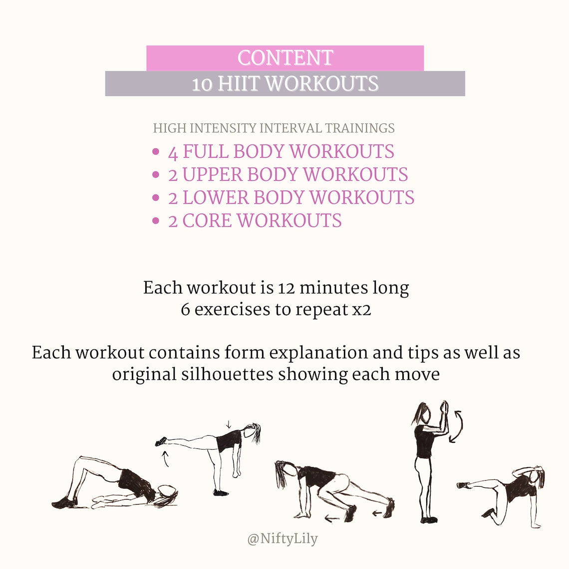 HIIT Apartment Friendly Workout Bundle Bodyweight Gym High Intensity