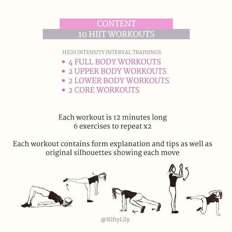 HIIT Apartment Friendly Workout Bundle Bodyweight Gym High Intensity