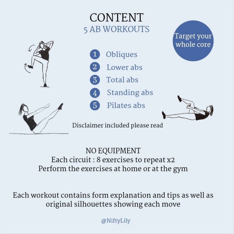 Ab Workouts Abs Circuits No Equipment Home Workout Apartment Friendly Bodyweight Gym Printable