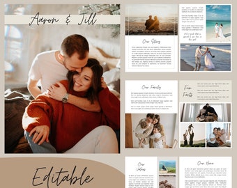 Adoption Profile Book Template for Canva | Editable | Modern Script