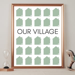 Adoption Shower Guestbook or Adoption Fundraising Art, Fill the Homes, This is Our Village, Adoption Party Art, Adoption Celebration