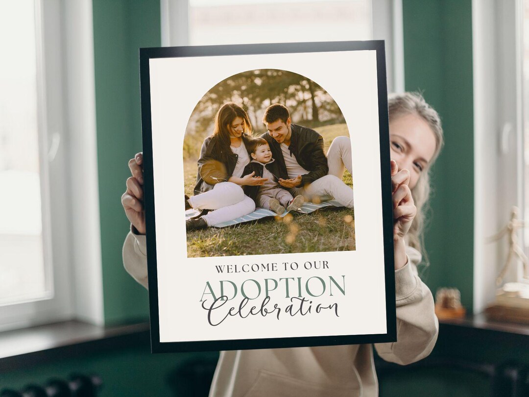 Adoption Sign for Celebration or Foster Care Adoption Sign Party Decor ...