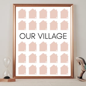 Our Village Adoption Fundraiser or Adoption Shower Celebration Guest Book | Blush