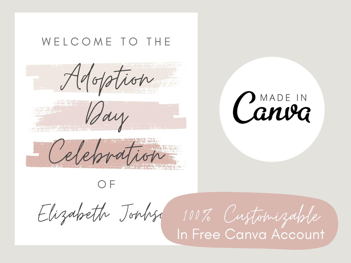Adoption Day or Foster Care Adoption Sign Party Decor | Adoption Gift ...