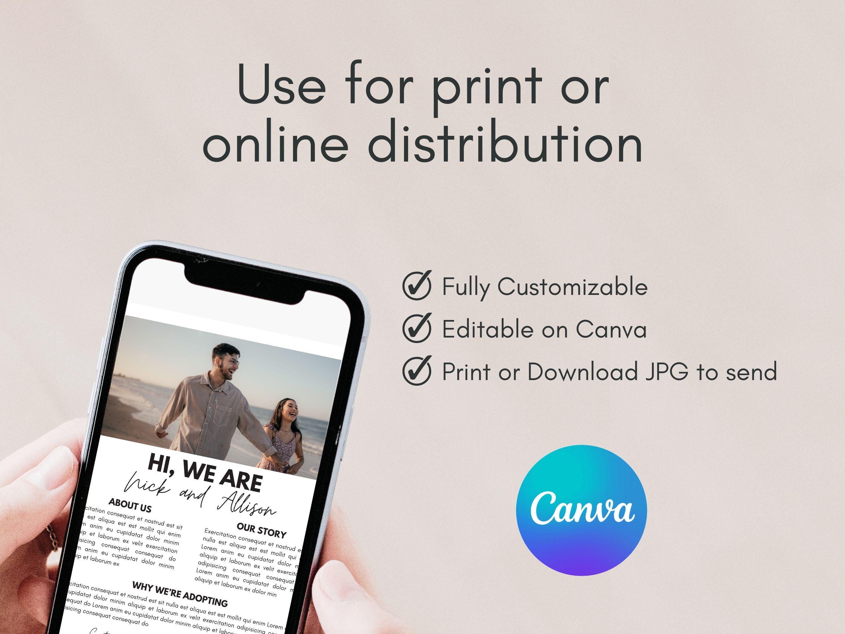 Single Page Adoption Profile Template | One Page Profile for Adoptive ...